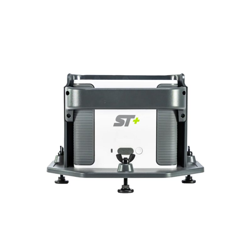 SkyTrak+ Protective Case on SkyTrak+ rear view.