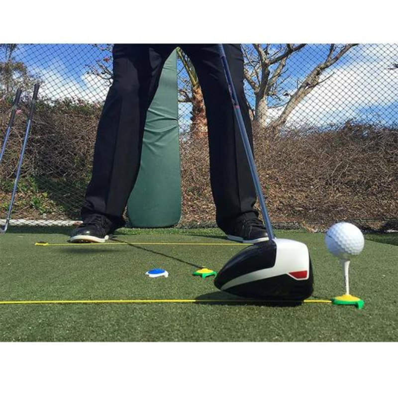 Spornia Academy Commercial Golf Mat with golf driver setup.