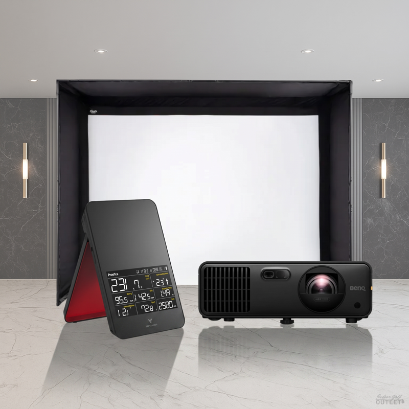 Swing Caddie SC4 PRO DIY Golf Simulator Enclosure Projector Package.