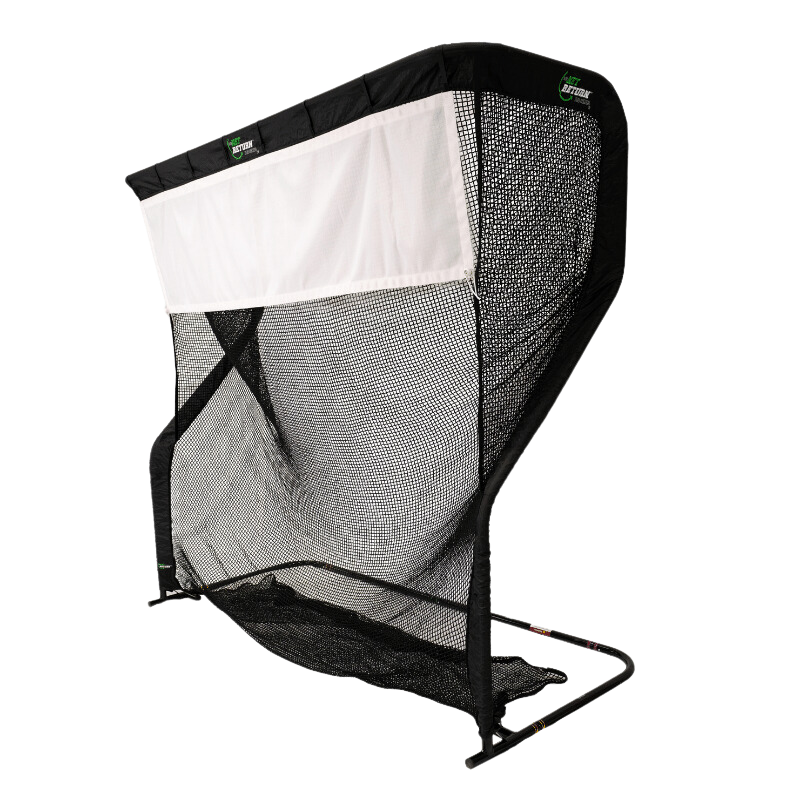 The Net Return Split Screen Golf Simulator Screen side view.