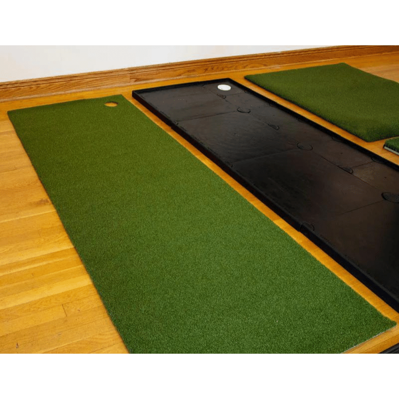 The Net Return Platinum Golf Turf hitting strips with modular.
