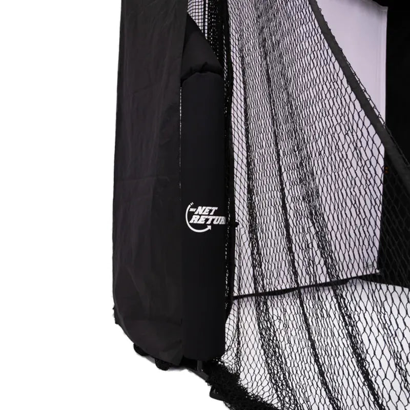 The Net Return Simulator Bay angled side netting.