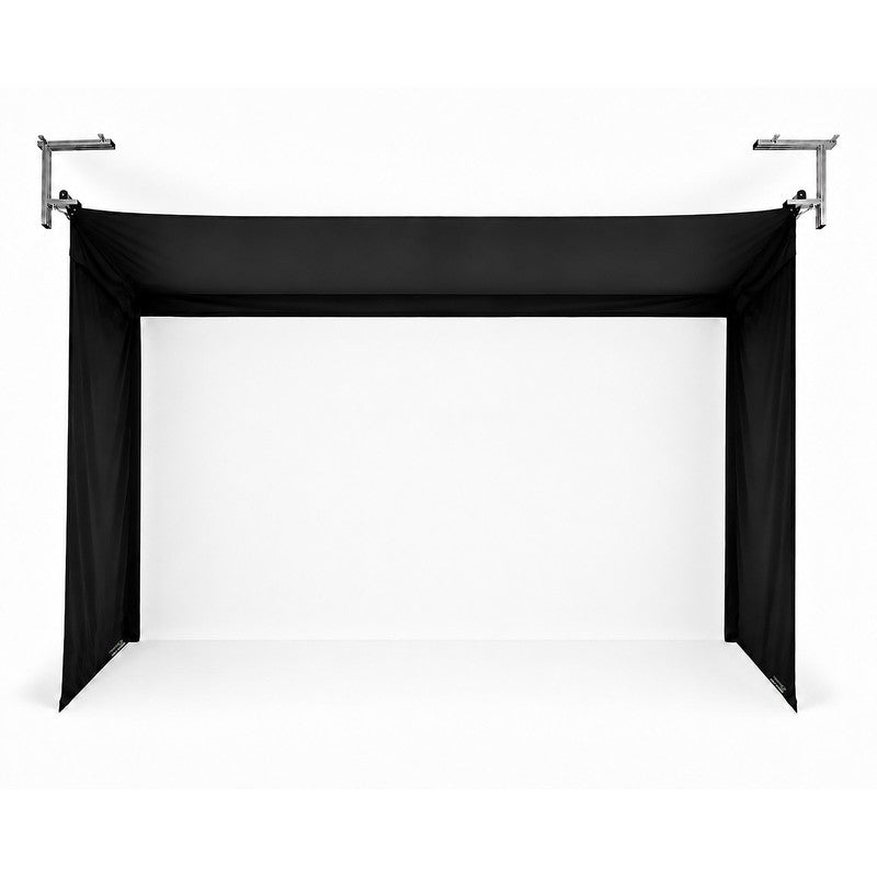 The SportScreen Vanish Series retractable enclosure included in this package, Vanish 16H hero render.