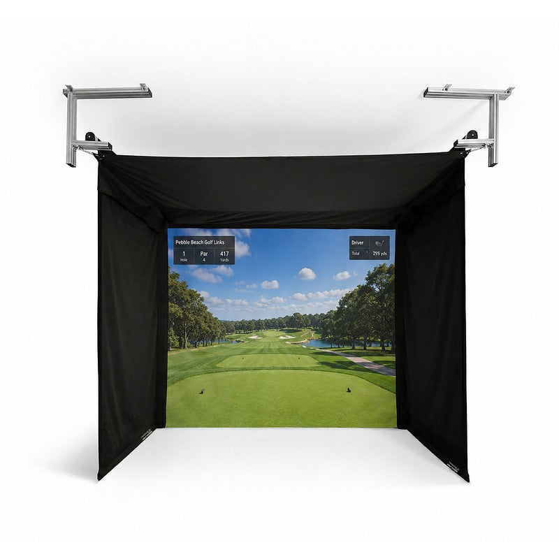 The SportsScreen Vanish Series Golf Simulator Enclosure Vanish 9 projection render view.