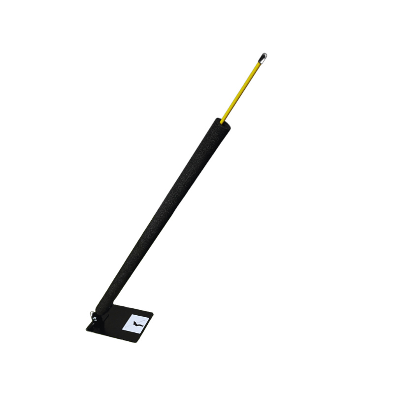 The Swing Plate Base with rod and protective foam sleeve.