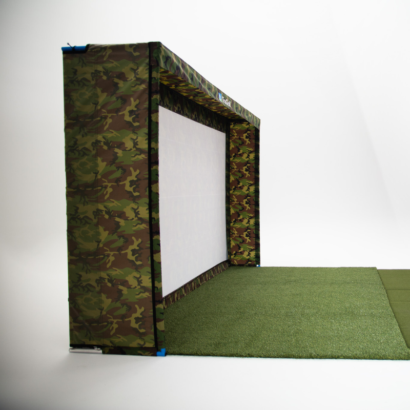 TruGolf MAX Golf Simulator camo finish.