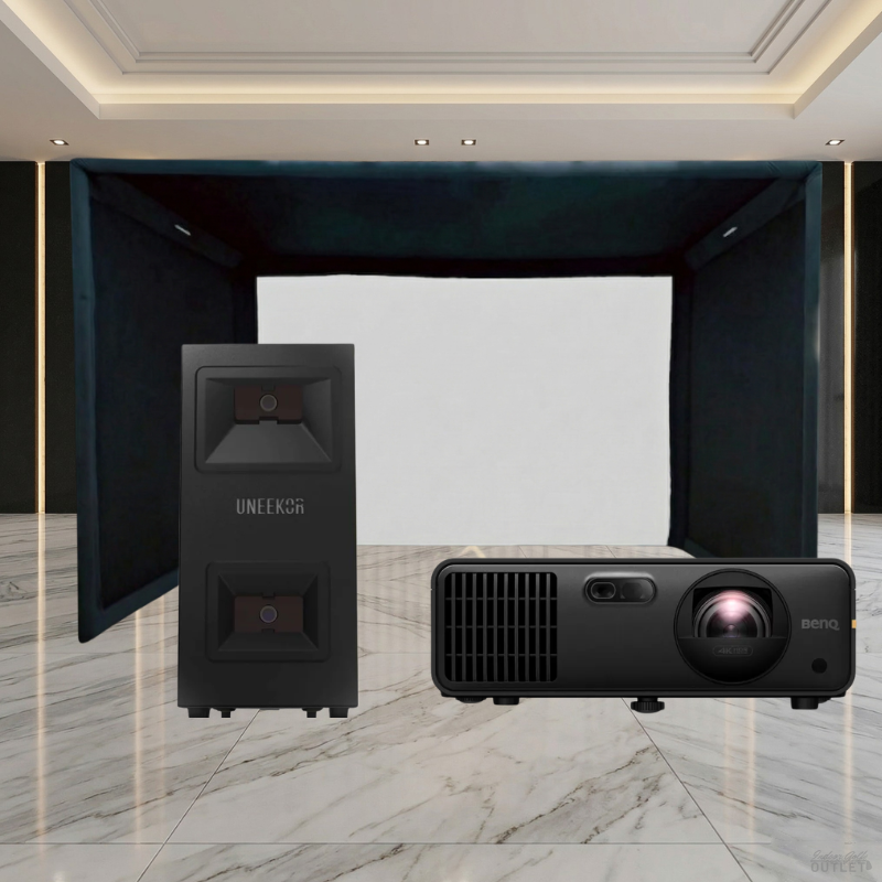 Uneekor EYE MINI LITE Launch Monitor Projector SIGPRO Commercial Golf Simulator Enclosure Package