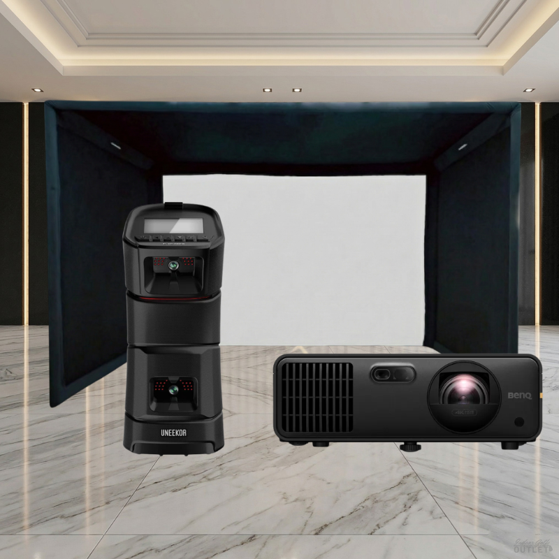 Uneekor EYE MINI Launch Monitor Projector SIGPRO Commercial Golf Simulator Enclosure Package