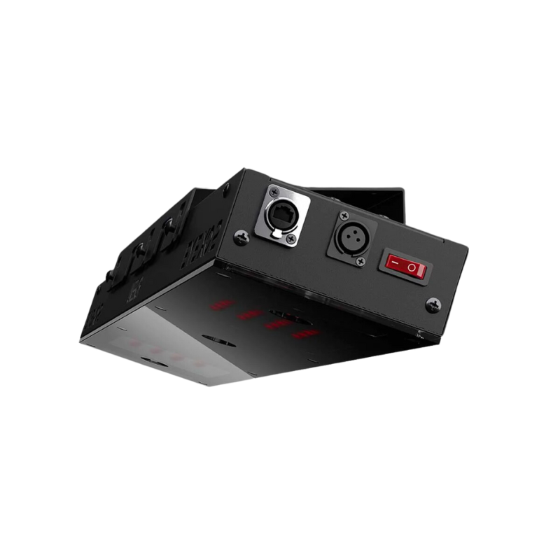 Uneekor EYE XO2 launch monitor inputs and power switch view.
