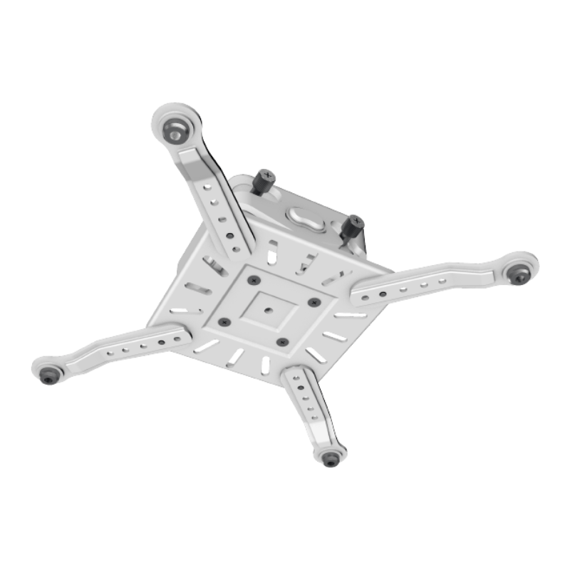Projector Ceiling Flush Mount in white finish angled low view.