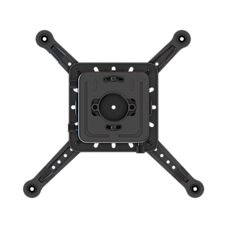 Projector Ceiling Flush Mount top view of black mounting arms and center bracket.