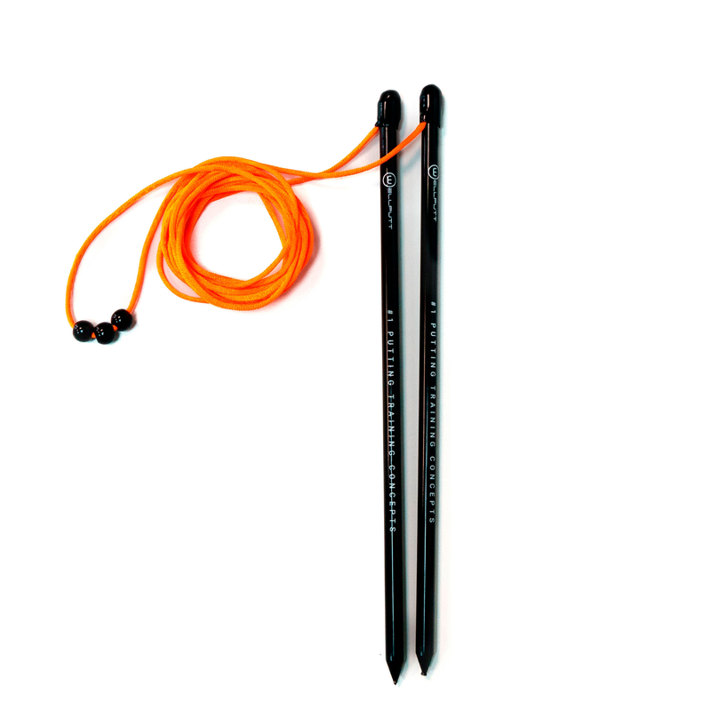 Wellputt string line with two stakes and alignment cord.