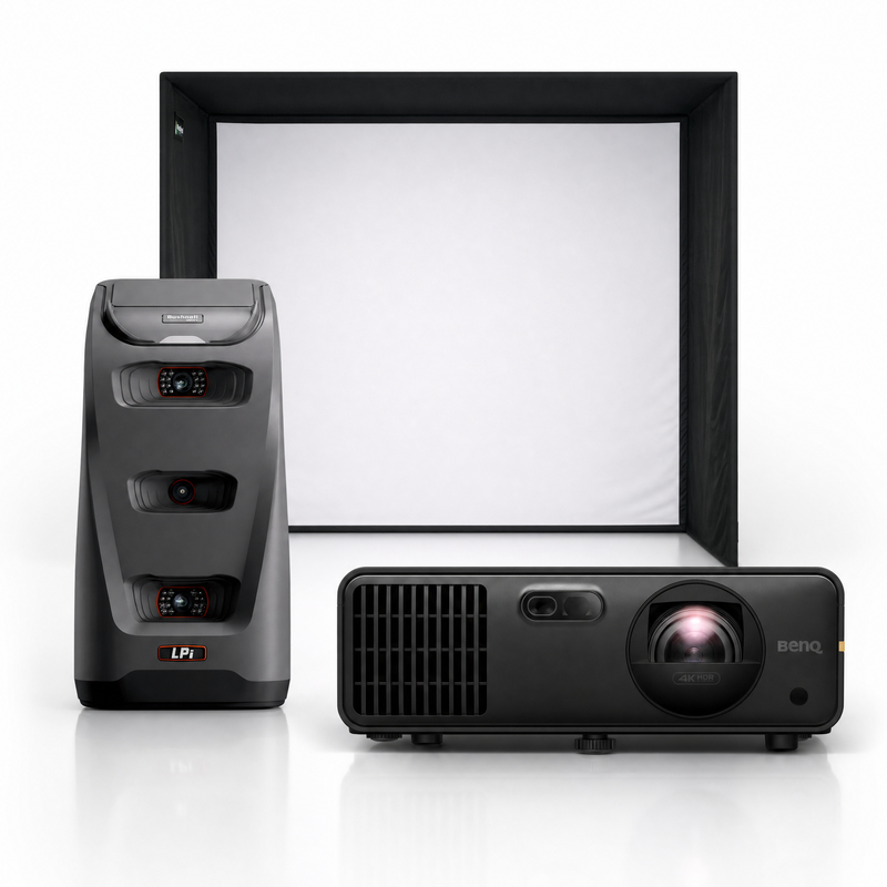 Bushnell Launch Pro Indoor launch monitor with SIG enclosure and projector golf simulator package