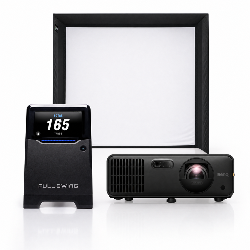 Full Swing KIT launch monitor with SIG enclosure and projector golf simulator package