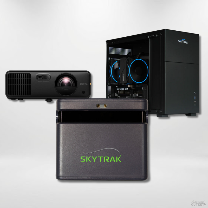SkyTrak ST MAX Launch Monitor Golf Simulator Computer Projector Package.